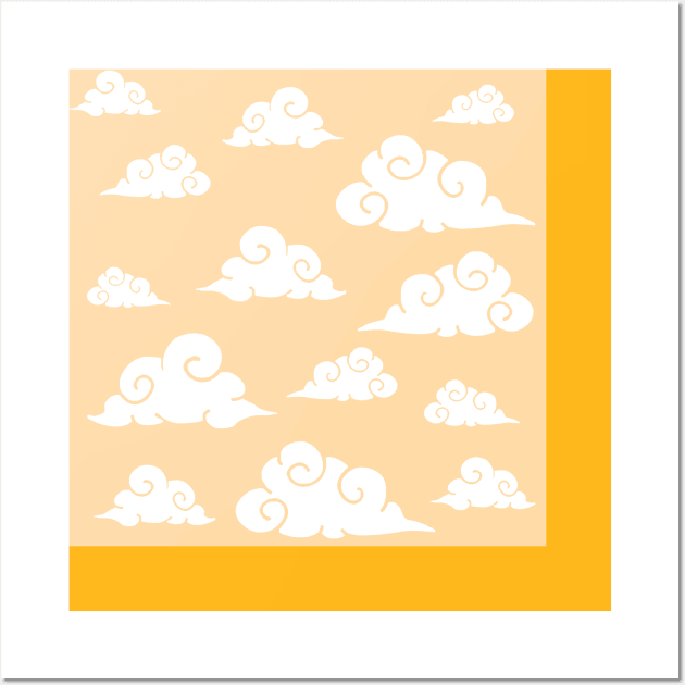 Pastel orange cloud print Wall Art by ballooonfish